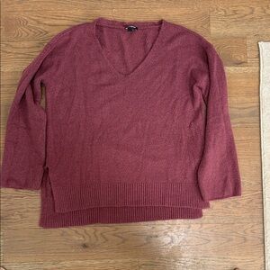 Express V-Neck Sweater - plum colored